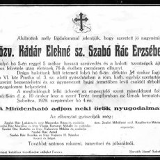 Posmrtnica iz 1929. godine, štampa: tadašnji Funero, „Rimokatoličko pogrebno preduzeće“.